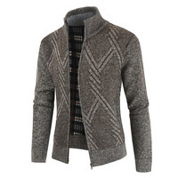 Nowa jesienna kurtka zimowa męskie płaszcze solidna Slim Fit gruba płaszcze polarowe męska kurtka stójka w stylu Casual kurtka zapinana na zamek mężczyzn 3